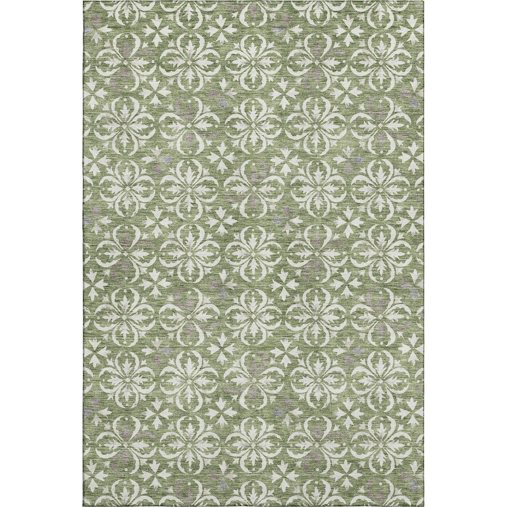 Premium Machine Washable Mayfield AMF930 Green 9' x 12' Rug. Picture 1