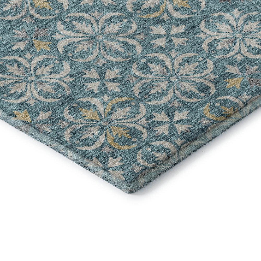 Premium Machine Washable Mayfield AMF930 Teal 5' x 7'6" Rug. Picture 3