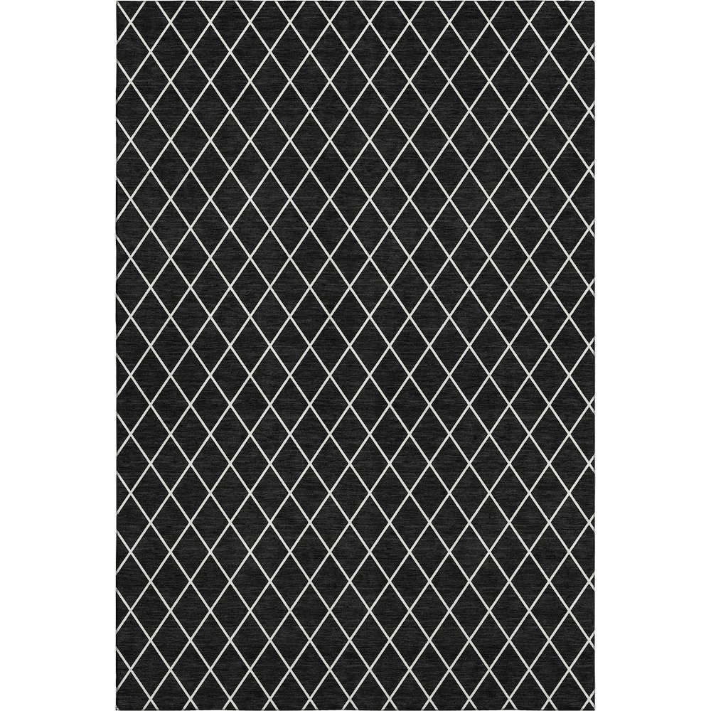 Premium Machine Washable Mayfield AMF932 Black 9' x 12' Rug. Picture 1