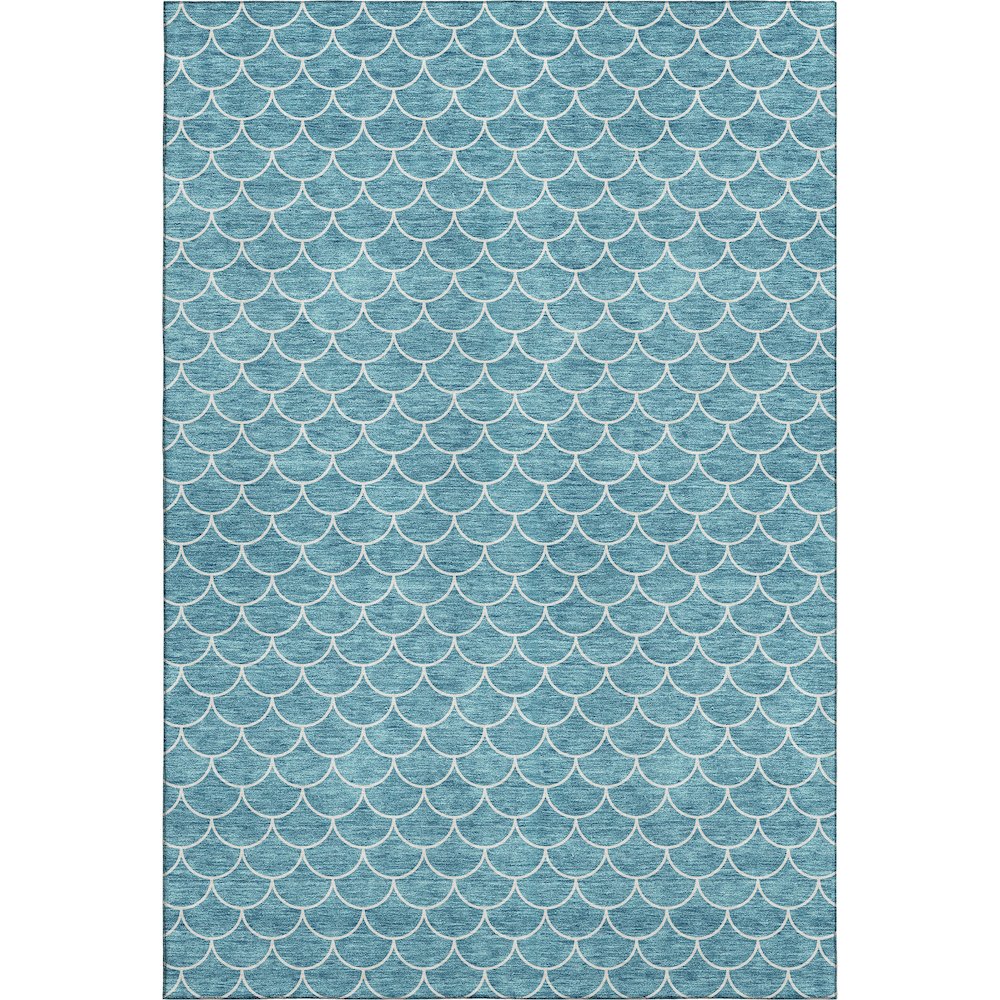 Premium Machine Washable Mayfield AMF933 Teal 9' x 12' Rug. Picture 1