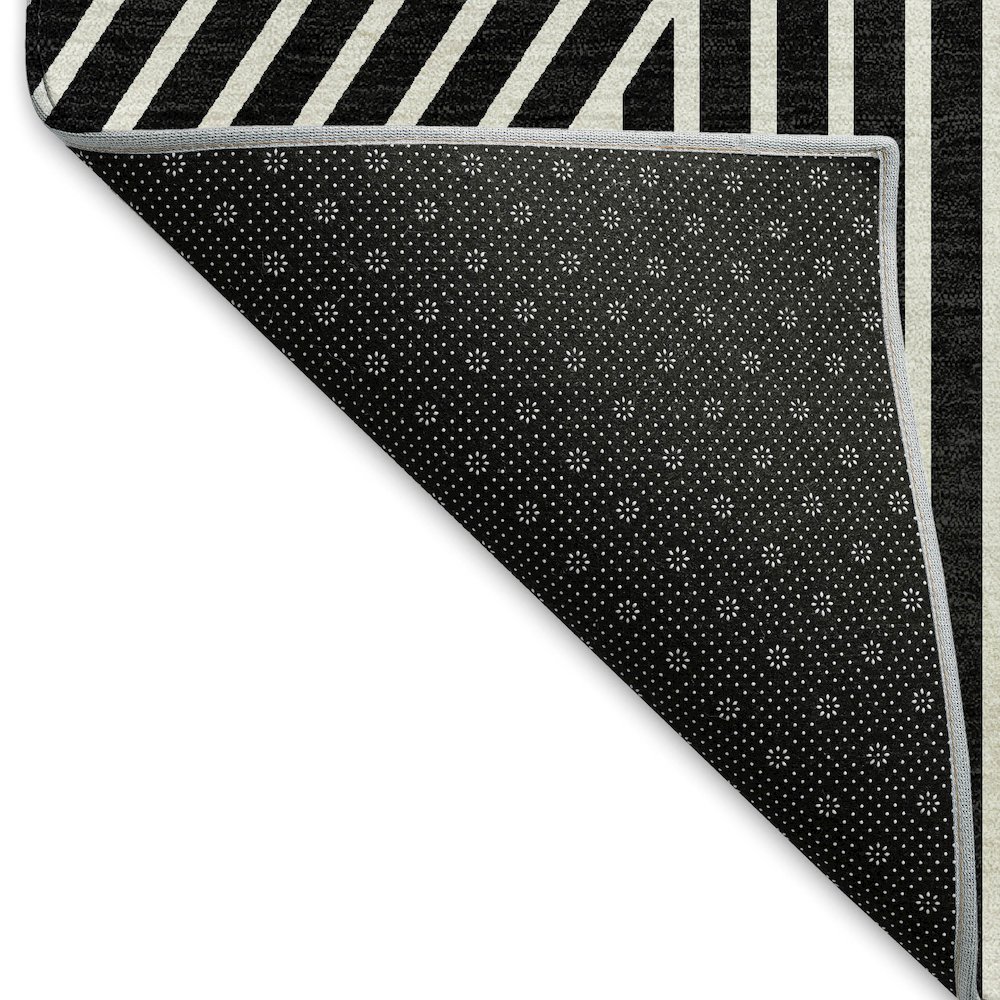 Premium Machine Washable Mayfield AMF937 Black 5' x 7'6" Rug. Picture 2