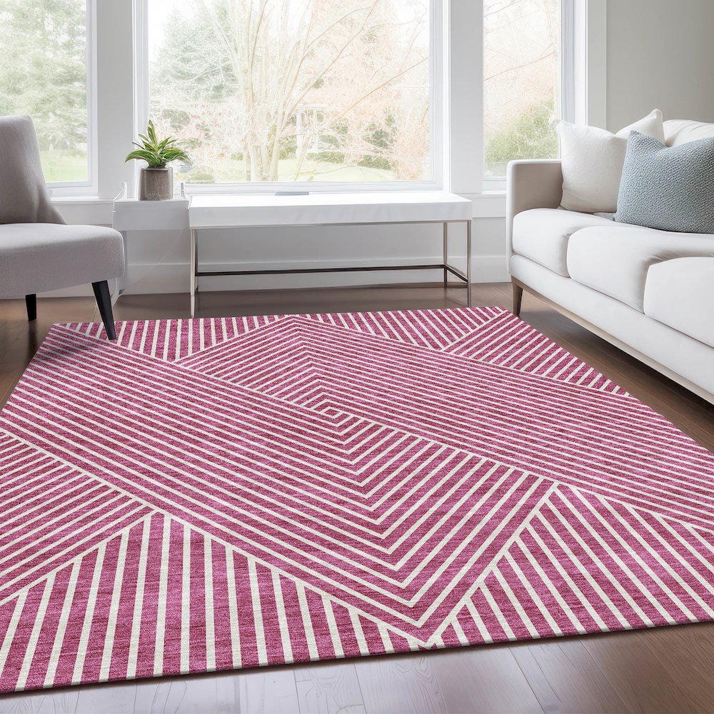 Premium Machine Washable Mayfield AMF937 Blush 9' x 12' Rug. Picture 6