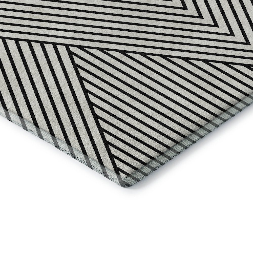 Premium Machine Washable Mayfield AMF937 White 5' x 7'6" Rug. Picture 3
