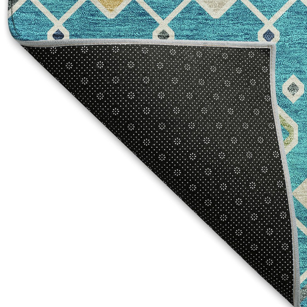 Premium Machine Washable Mayfield AMF938 Teal 5' x 7'6" Rug. Picture 2