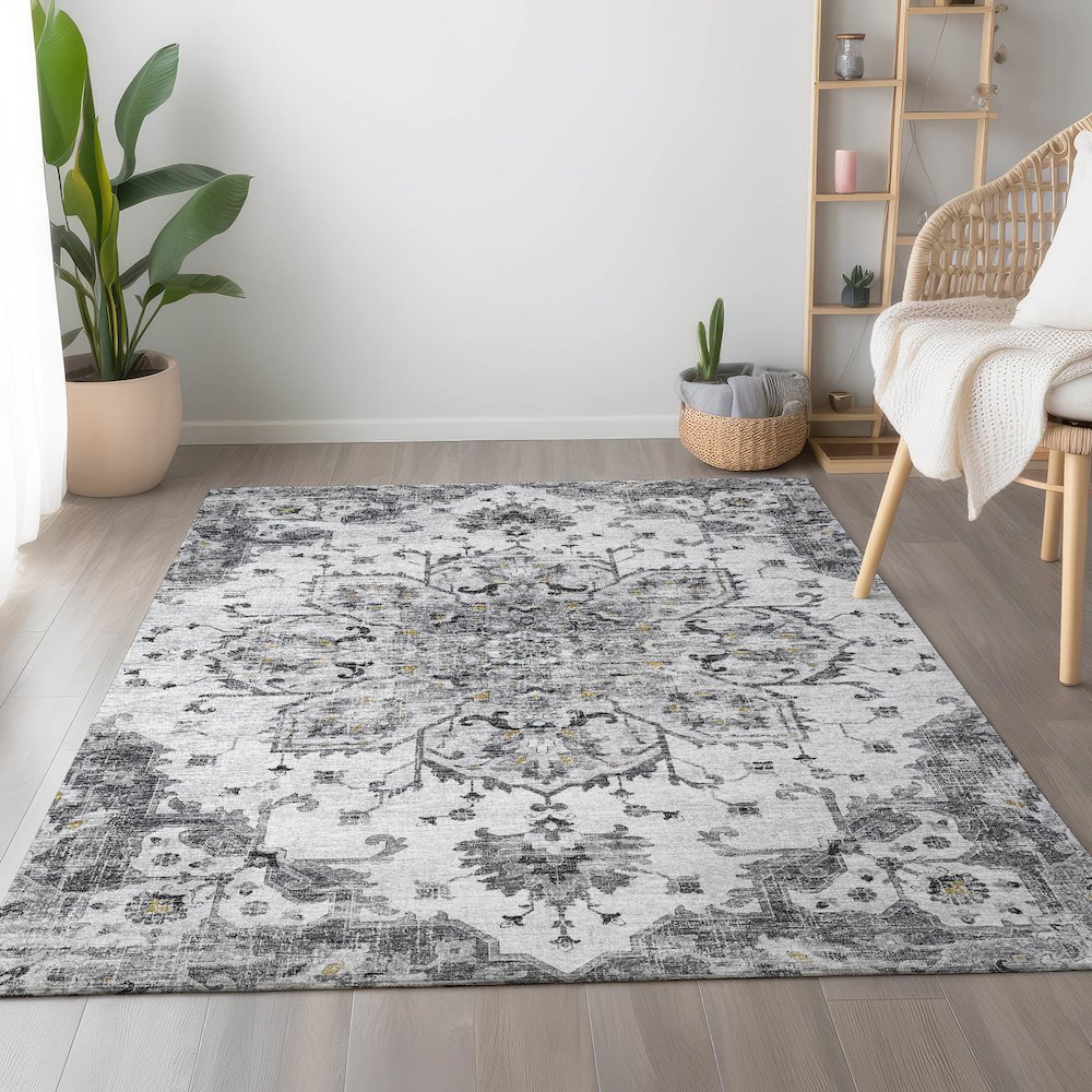 Premium Machine Washable Mayfield  Fog 9' x 12' Rug. Picture 5