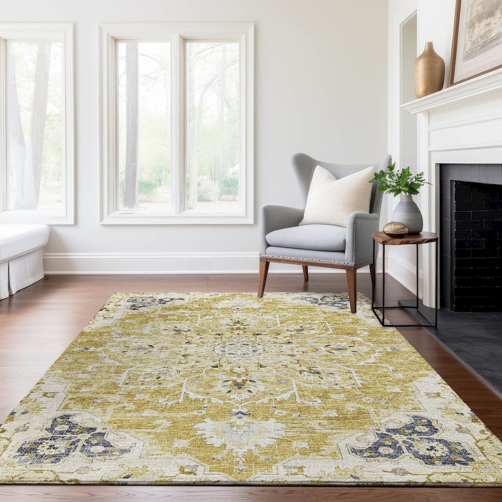 Premium Machine Washable Mayfield  Gilded 9' x 12' Rug. Picture 6