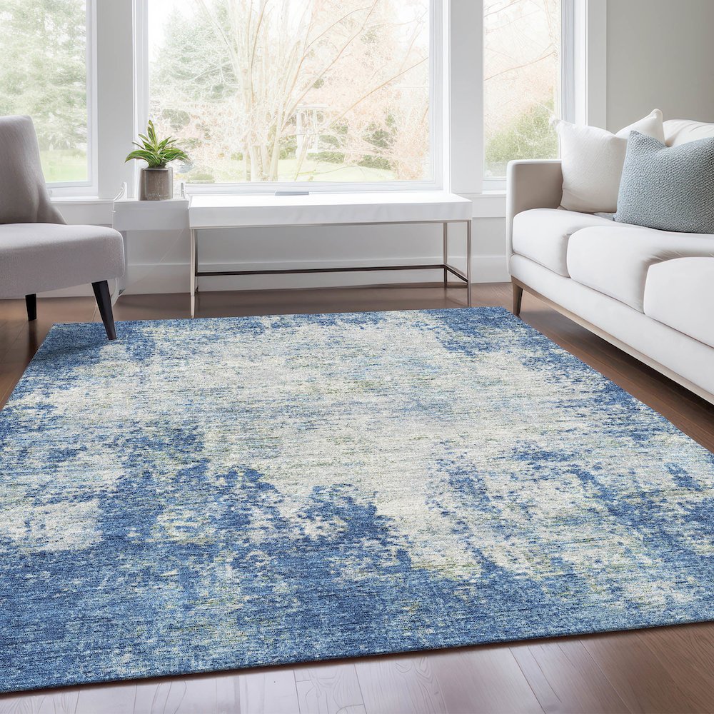 Premium Machine Washable Mayfield AMF940 Denim 9' x 12' Rug. Picture 6