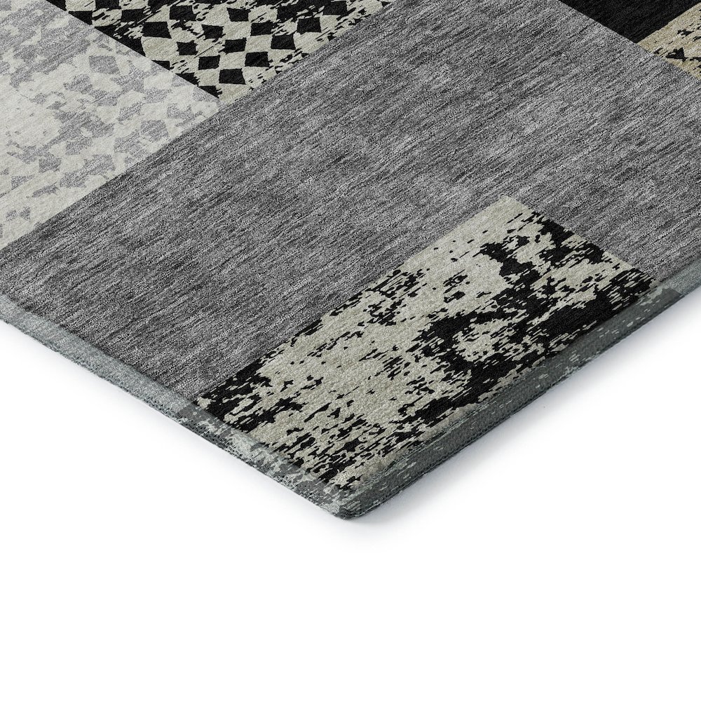 Premium Machine Washable Mayfield AMF941 Black 5' x 7'6" Rug. Picture 3