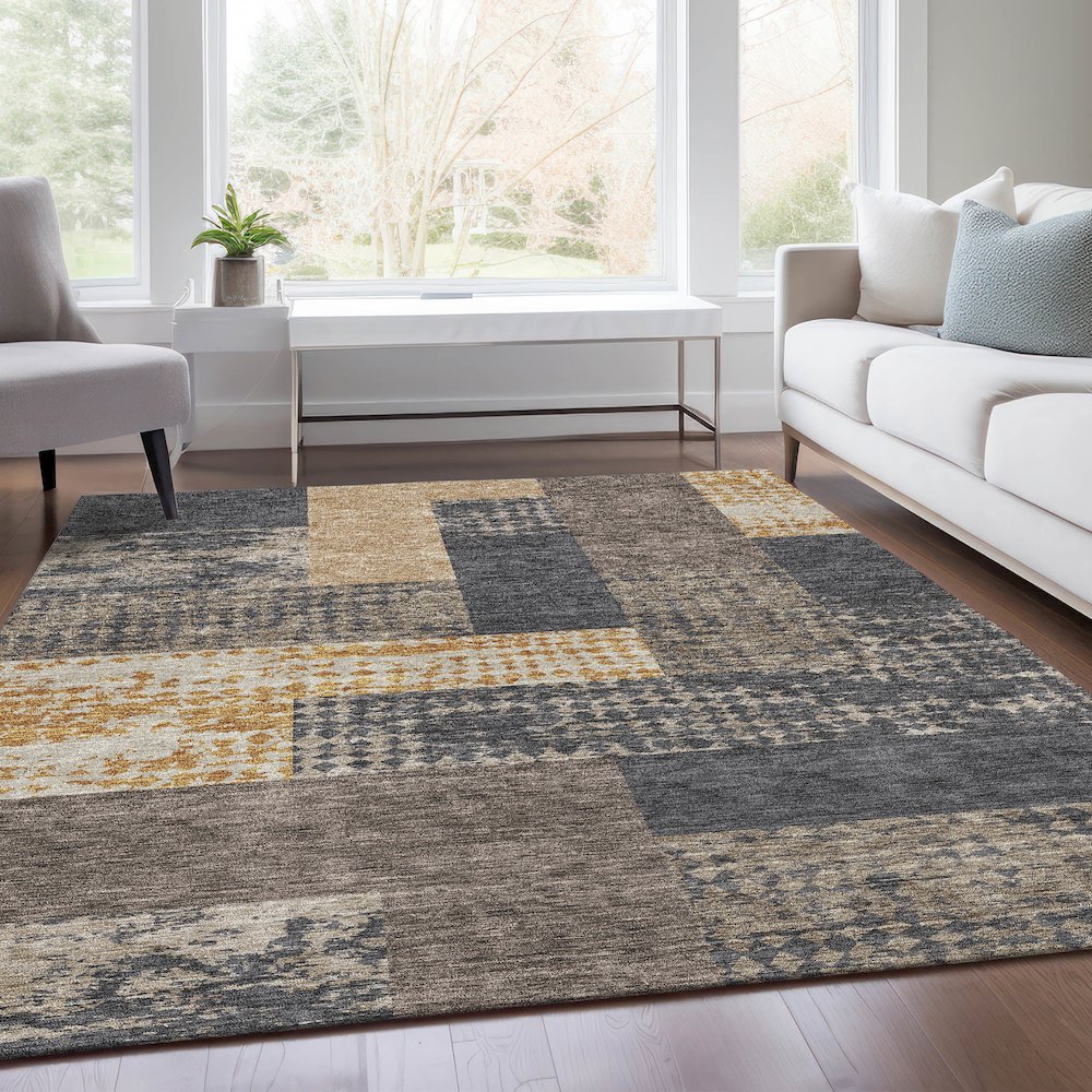 Premium Machine Washable Mayfield AMF941 Coffee 9' x 12' Rug. Picture 6