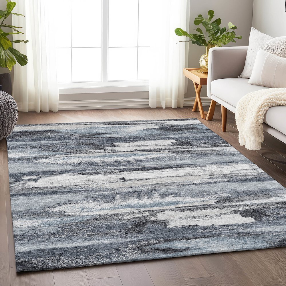 Premium Machine Washable Mayfield AMF942 Gray 9' x 12' Rug. Picture 5