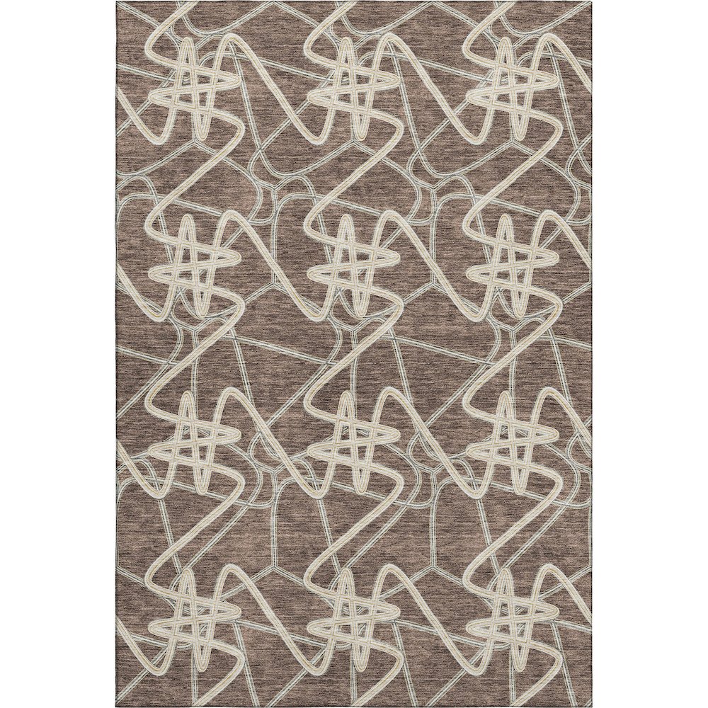Premium Machine Washable Mayfield AMF947 Brown 9' x 12' Rug. Picture 1