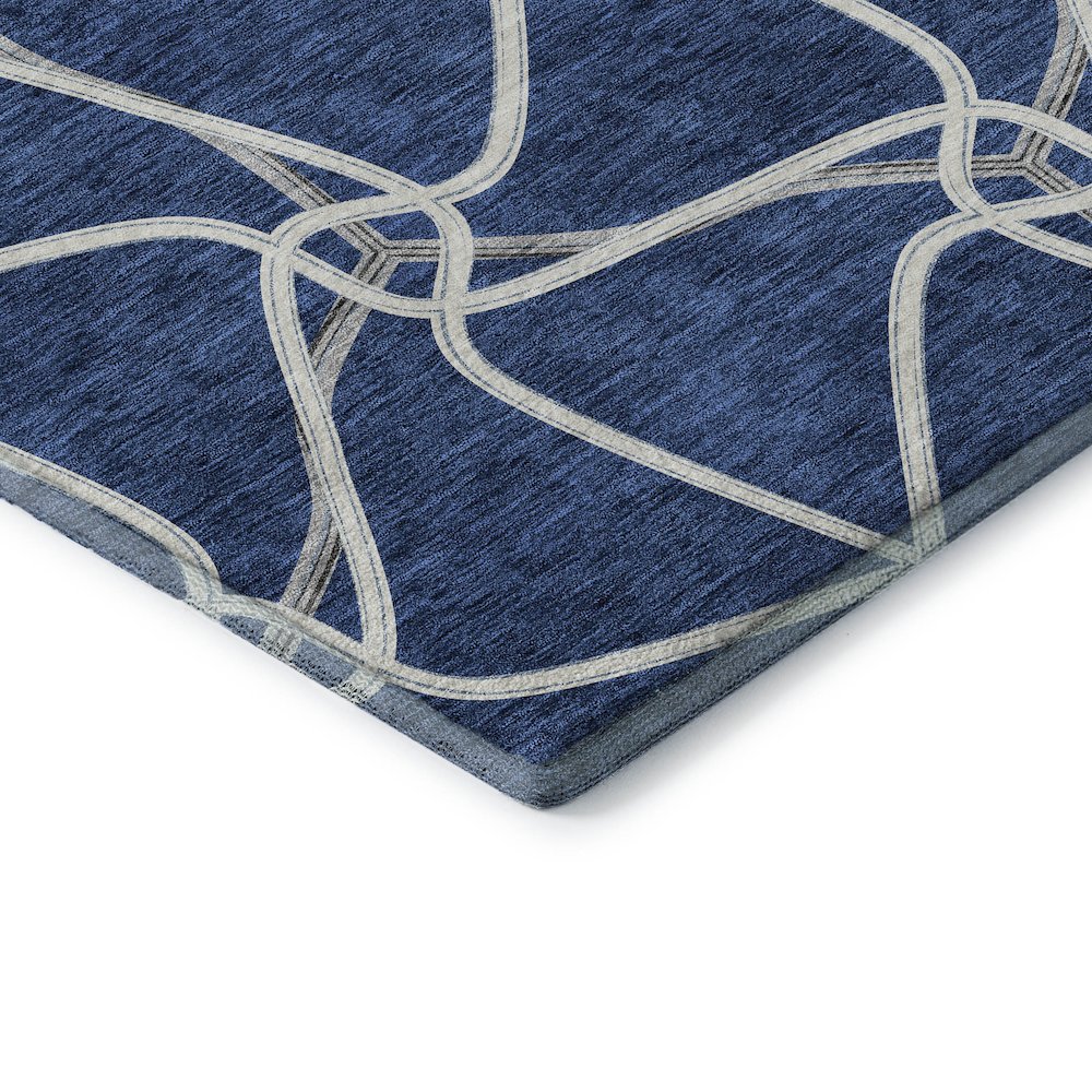 Premium Machine Washable Mayfield AMF948 Blue 5' x 7'6" Rug. Picture 3