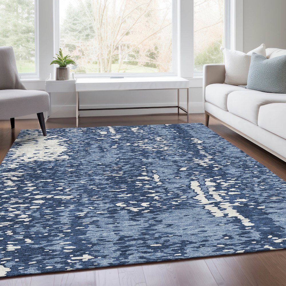Premium Machine Washable Mayfield AMF949 Denim 9' x 12' Rug. Picture 6