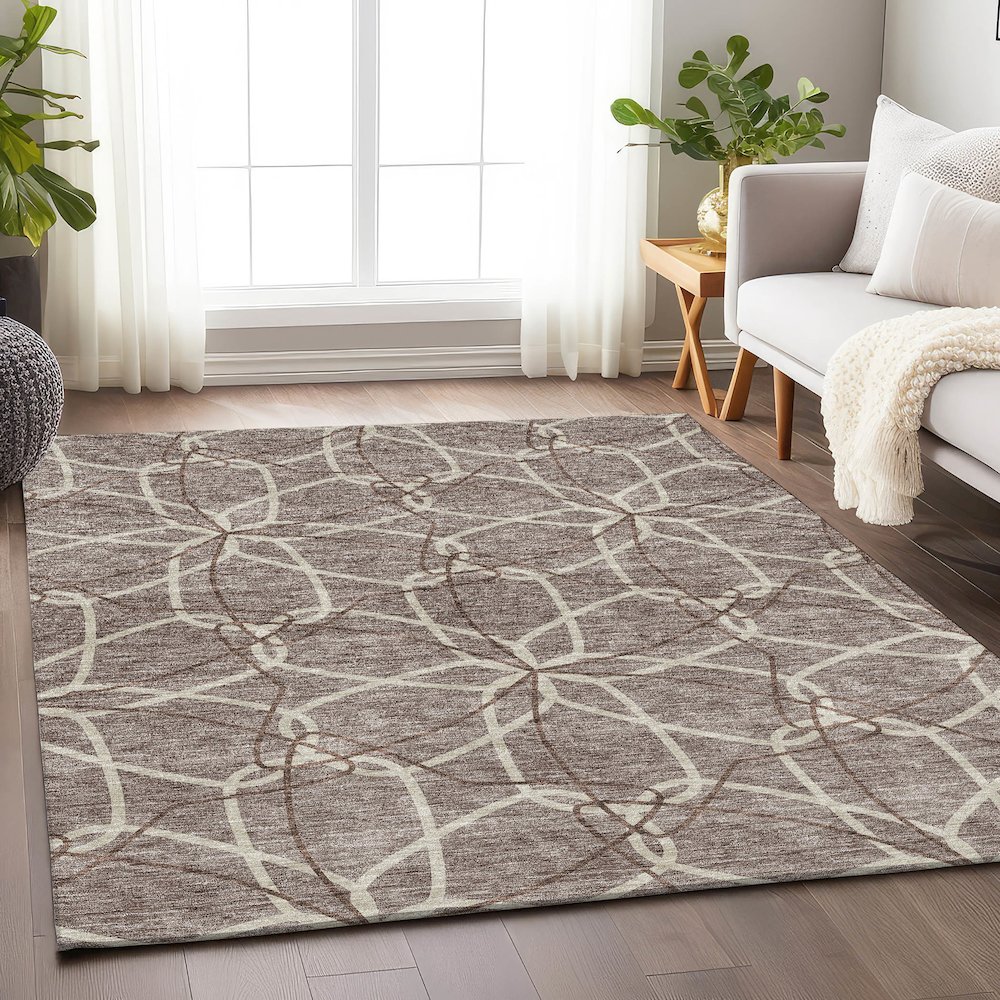 Premium Machine Washable Mayfield AMF950 Taupe 9' x 12' Rug. Picture 5