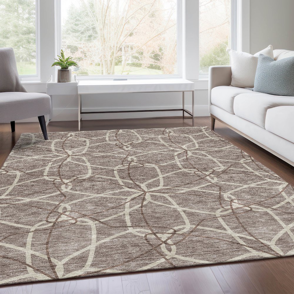 Premium Machine Washable Mayfield AMF950 Taupe 9' x 12' Rug. Picture 6