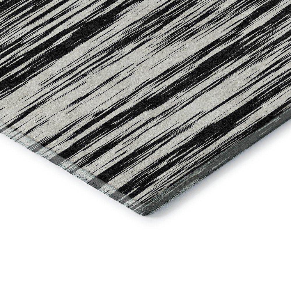Premium Machine Washable Mayfield AMF951 Black 5' x 7'6" Rug. Picture 3