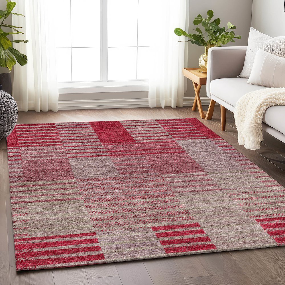 Premium Machine Washable Mayfield AMF954 Garnet 9' x 12' Rug. Picture 5