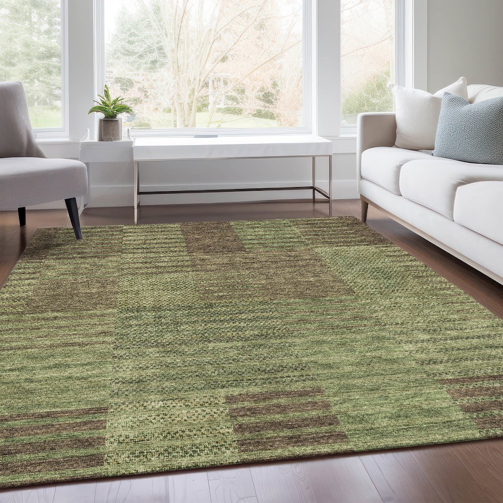 Premium Machine Washable Mayfield AMF954 Mocha 9' x 12' Rug. Picture 6