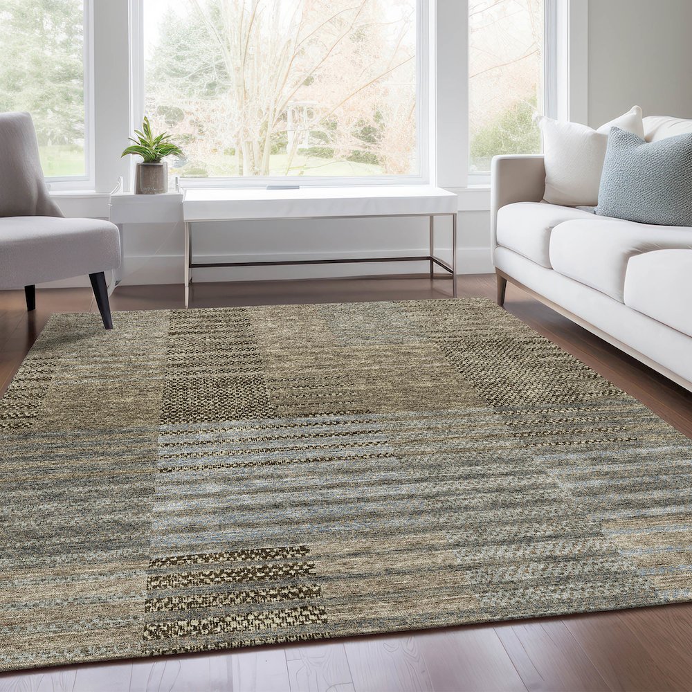 Premium Machine Washable Mayfield AMF954 Taupe 9' x 12' Rug. Picture 6