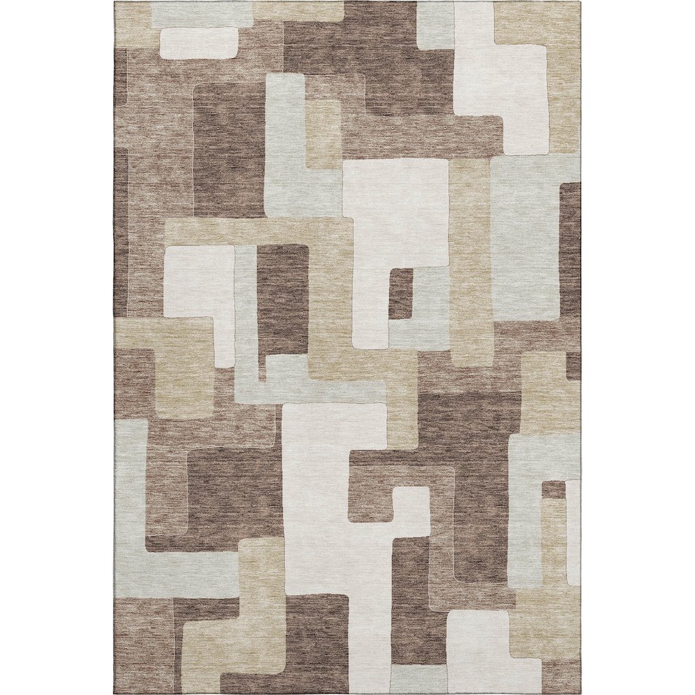 Premium Machine Washable Mayfield AMF955 Brown 9' x 12' Rug. Picture 1