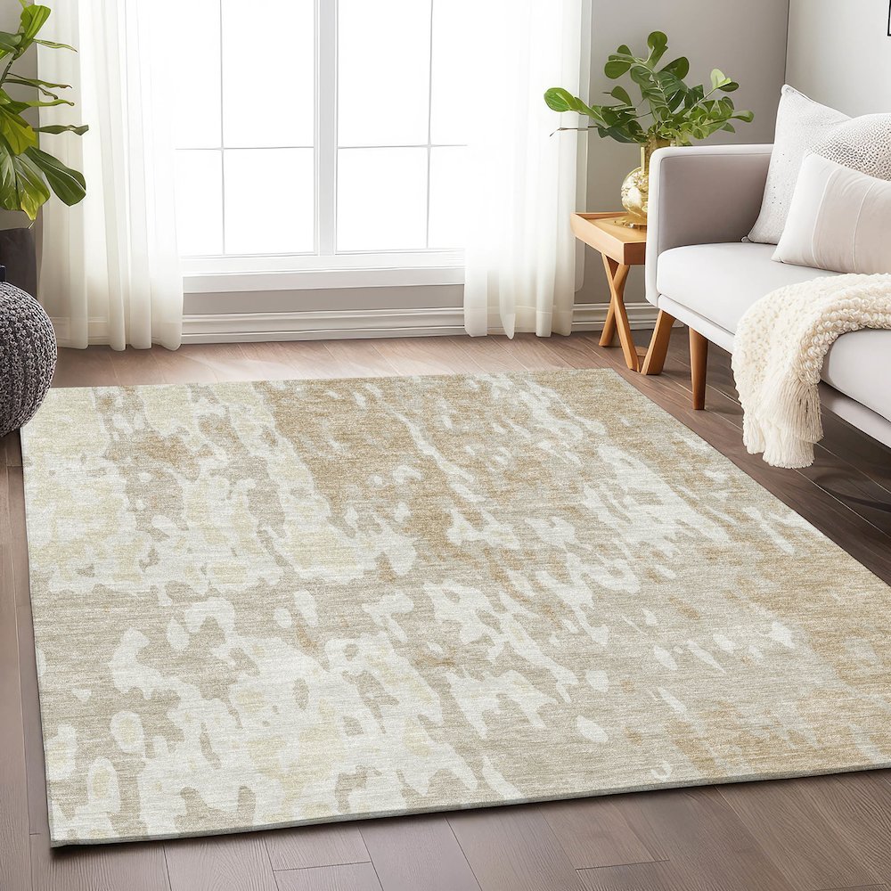 Premium Machine Washable Mayfield AMF957 Beige 9' x 12' Rug. Picture 5