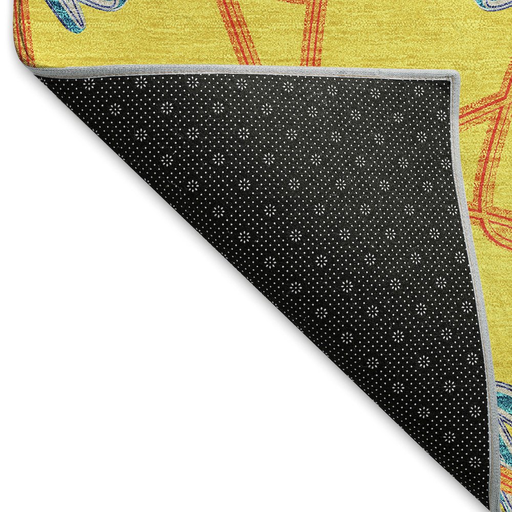 Premium Machine Washable Mayfield AMF958 Yellow 5' x 7'6" Rug. Picture 2