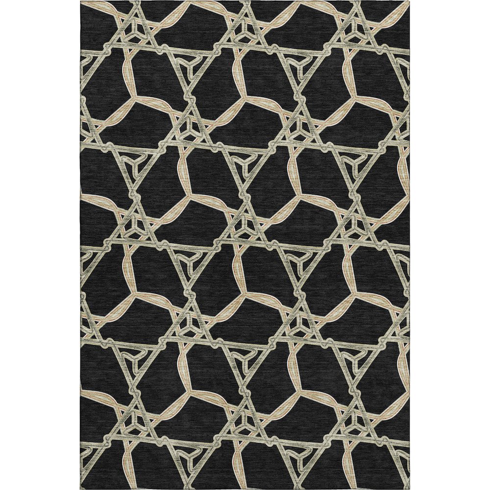 Premium Machine Washable Mayfield AMF959 Black 9' x 12' Rug. Picture 1