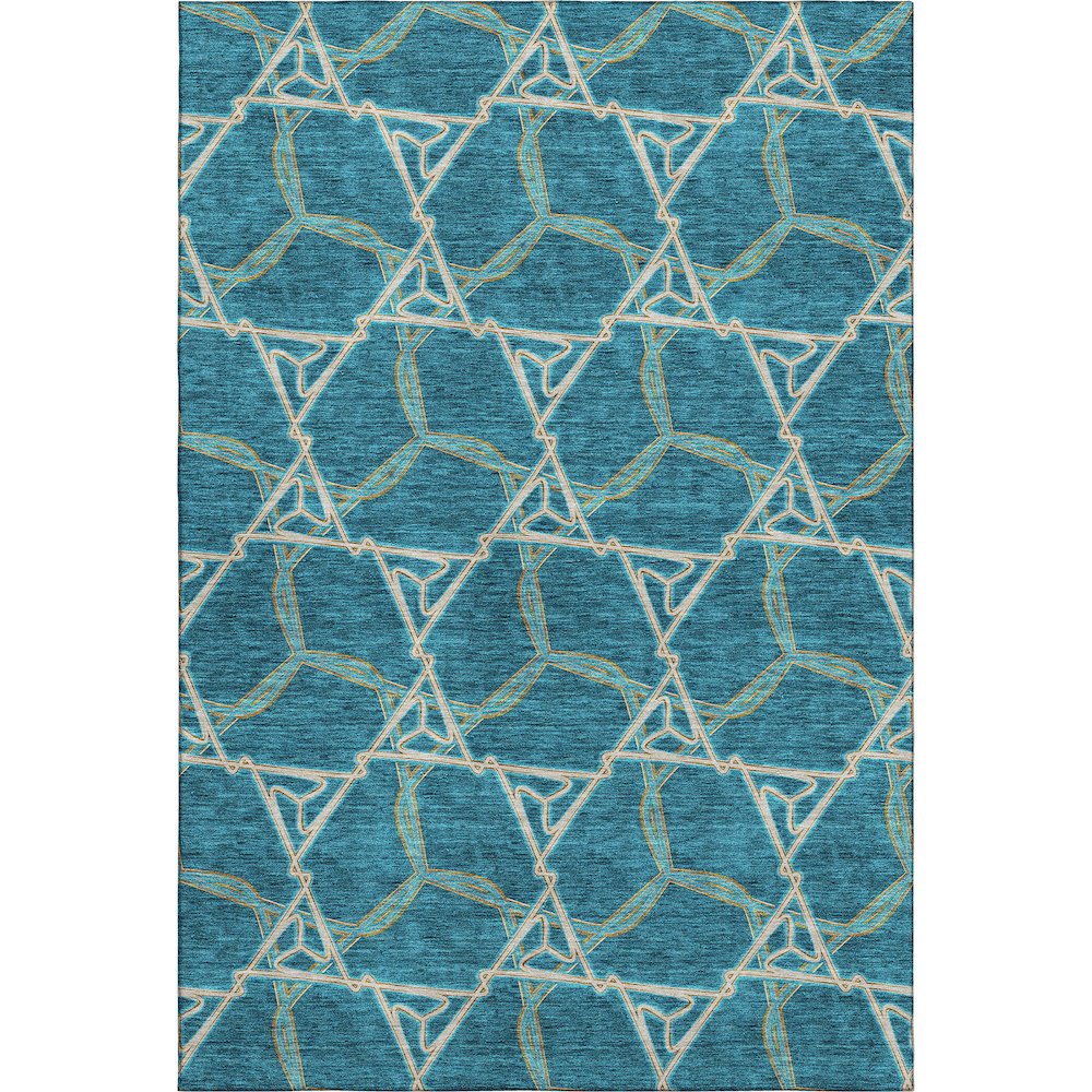 Premium Machine Washable Mayfield AMF959 Teal 9' x 12' Rug. Picture 1