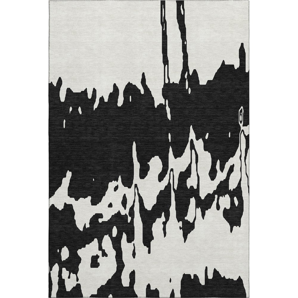 Premium Machine Washable Mayfield AMF961 Black 9' x 12' Rug. Picture 1