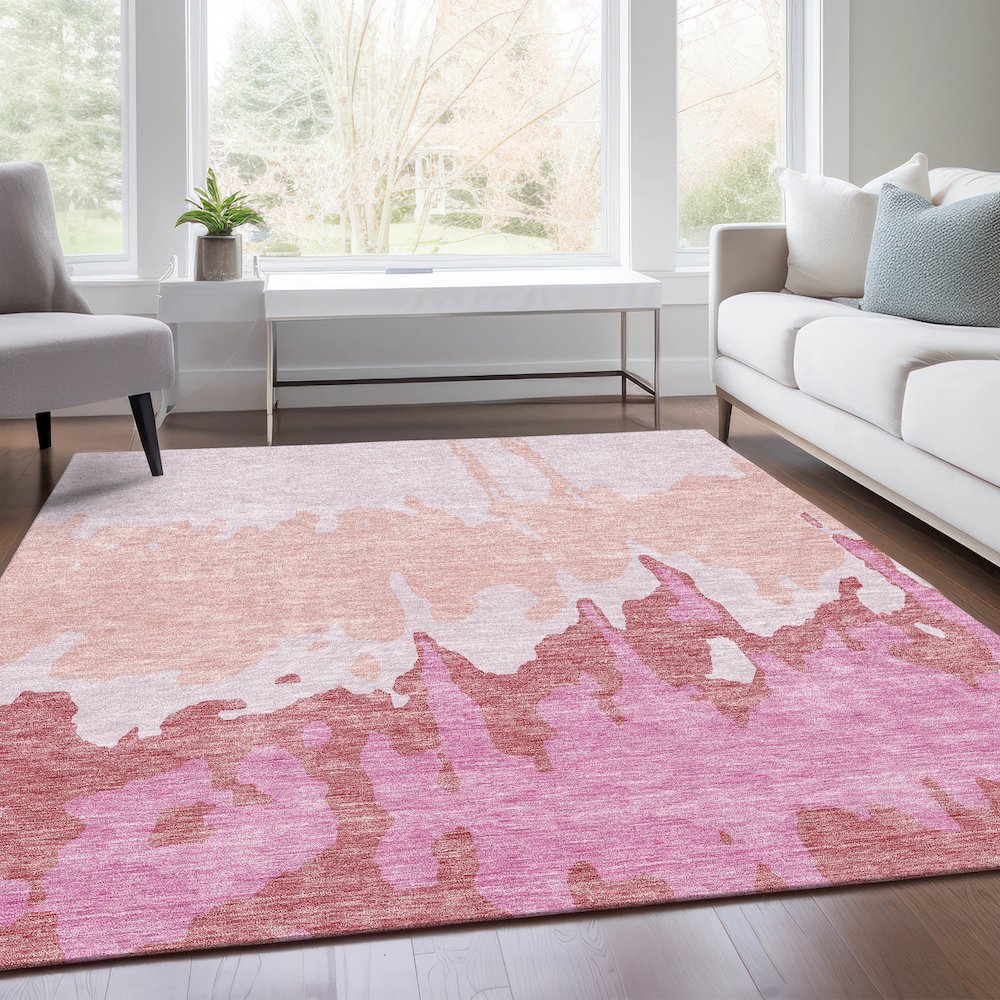 Premium Machine Washable Mayfield AMF961 Blush 9' x 12' Rug. Picture 6