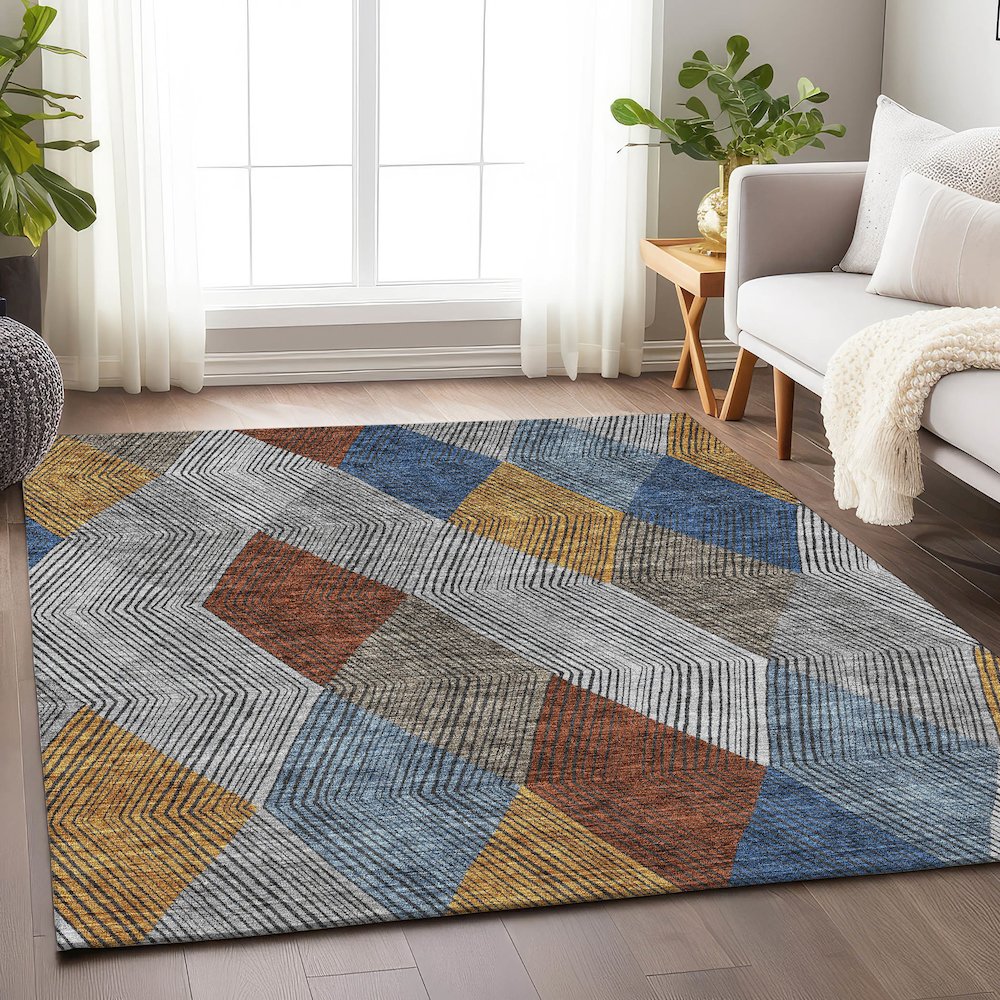 Premium Machine Washable Mayfield AMF962 Gray 9' x 12' Rug. Picture 5