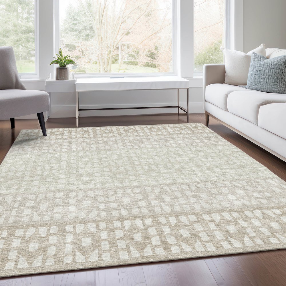 Premium Machine Washable Mayfield AMF964 Ivory 9' x 12' Rug. Picture 6