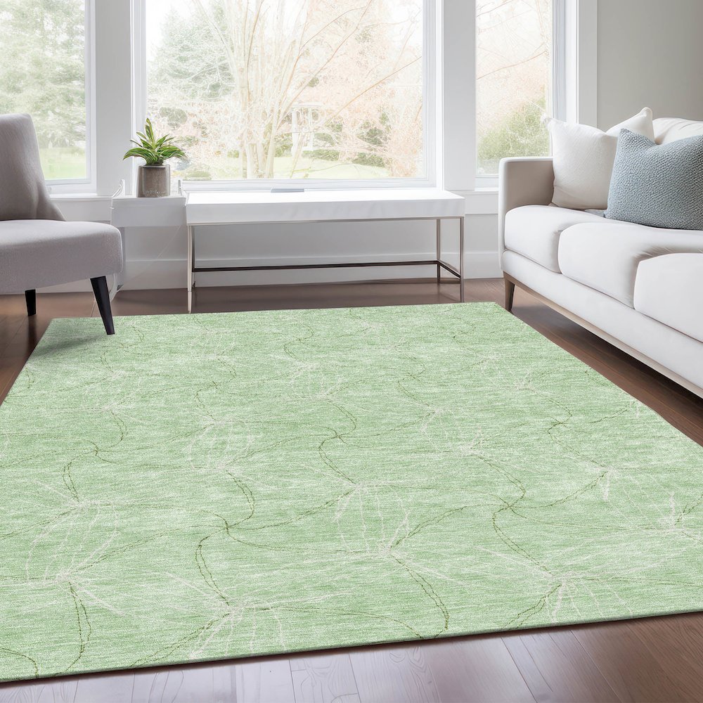 Premium Machine Washable Mayfield AMF968 Mint 9' x 12' Rug. Picture 6