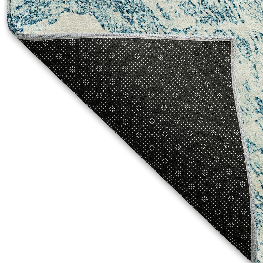 Premium Machine Washable Mayfield AMF971 Teal 5' x 7'6" Rug. Picture 2