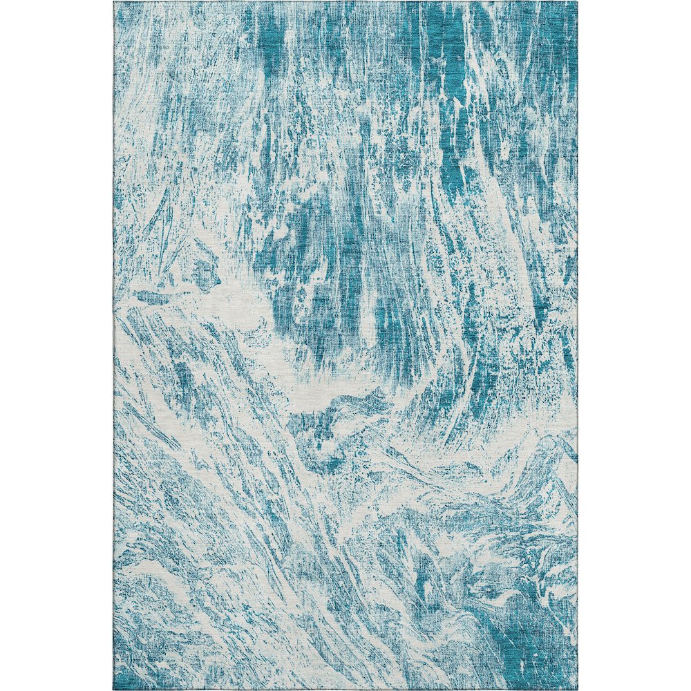Premium Machine Washable Mayfield AMF971 Teal 9' x 12' Rug. Picture 1