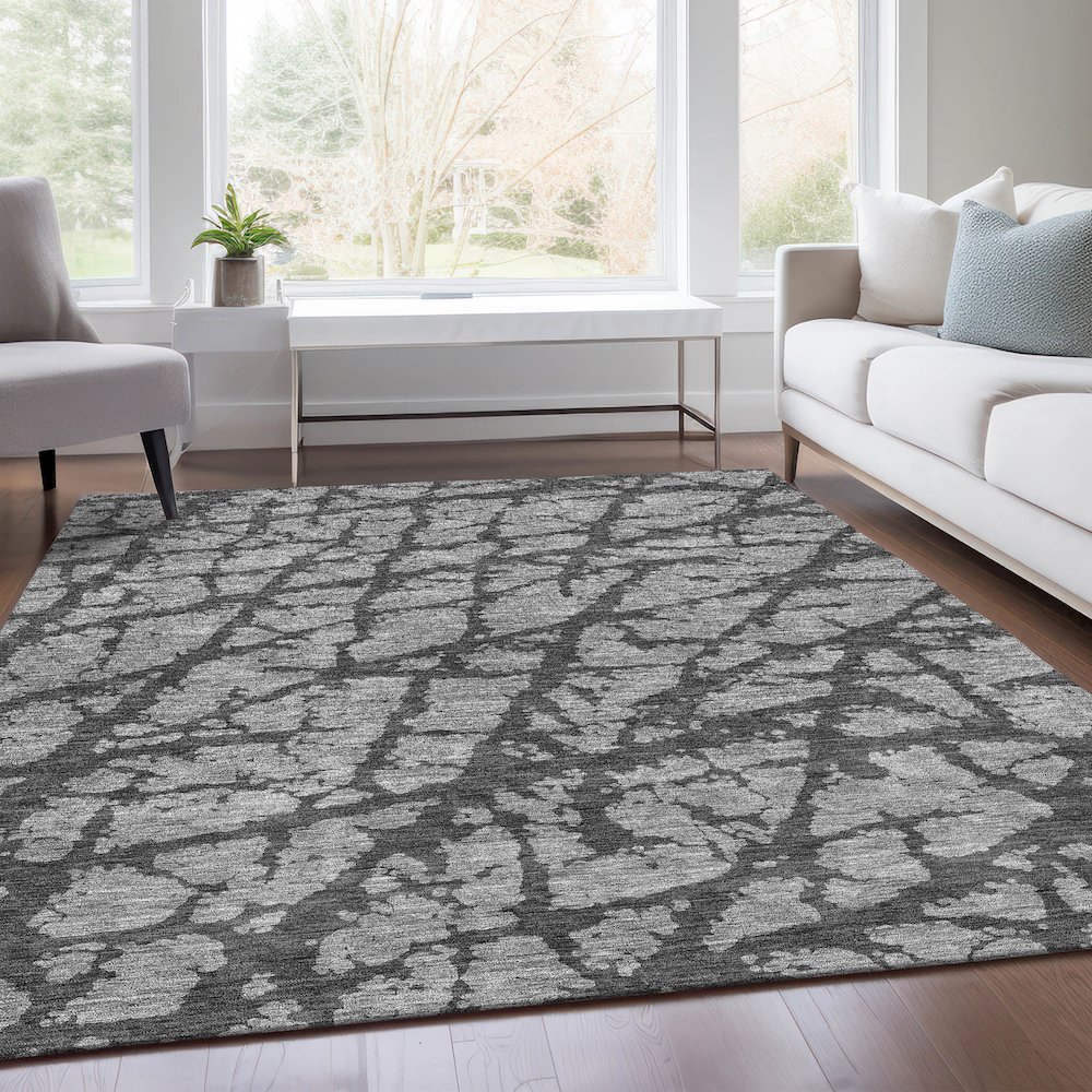 Premium Machine Washable Mayfield AMF972 Gray 9' x 12' Rug. Picture 6