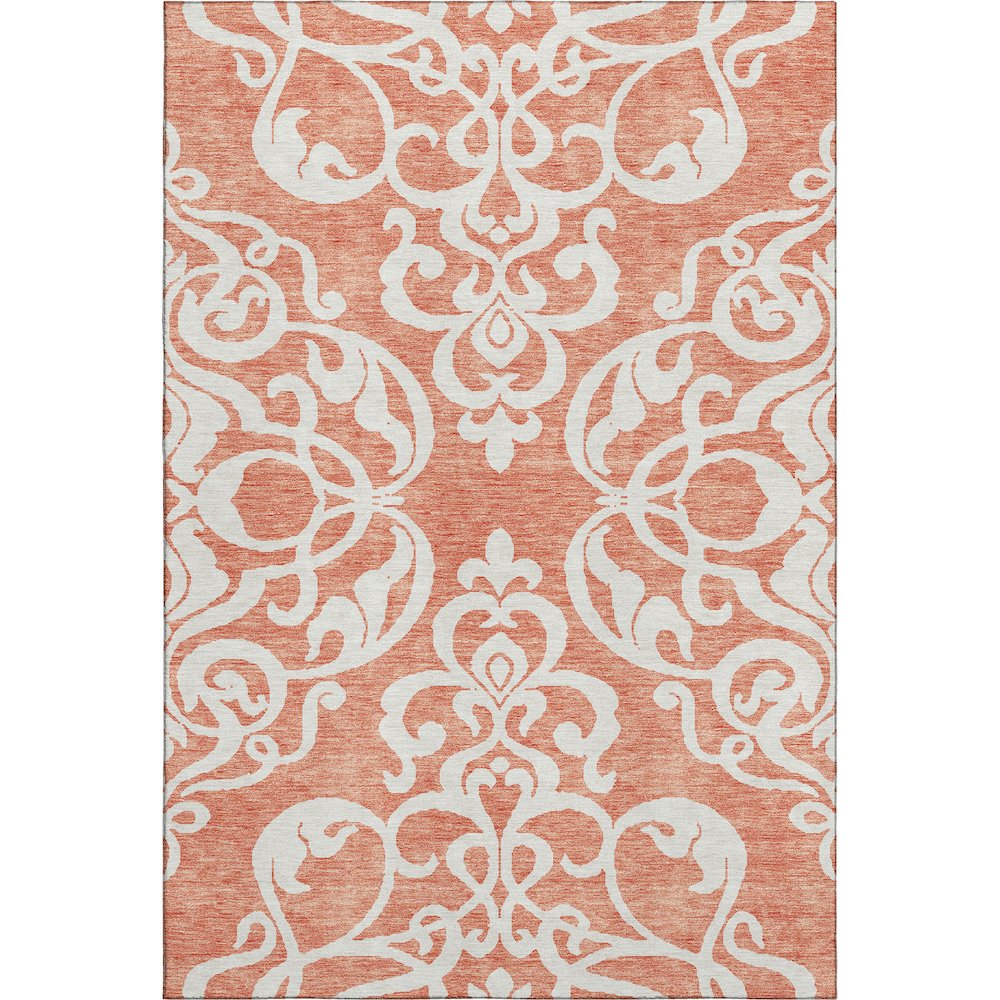 Premium Machine Washable Mayfield AMF973 Coral 9' x 12' Rug. Picture 1