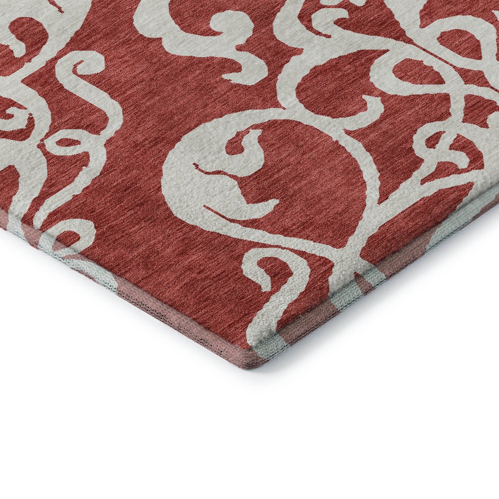 Premium Machine Washable Mayfield AMF973 Red 5' x 7'6" Rug. Picture 3