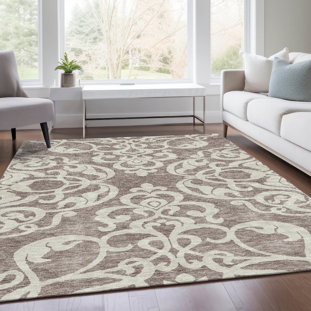 Premium Machine Washable Mayfield AMF973 Taupe 9' x 12' Rug. Picture 6