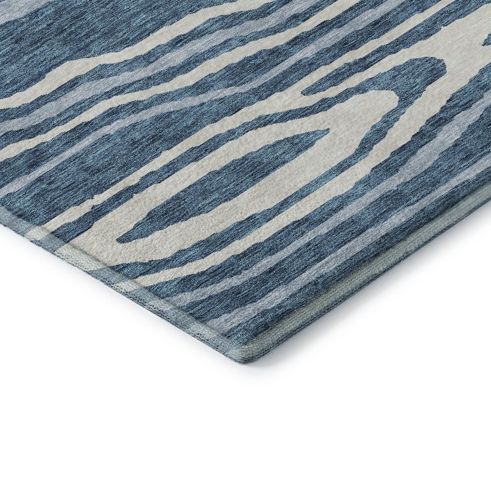 Premium Machine Washable Mayfield AMF974 Navy 5' x 7'6" Rug. Picture 3