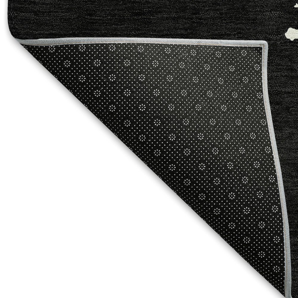 Premium Machine Washable Mayfield AMF975 Black 5' x 7'6" Rug. Picture 2