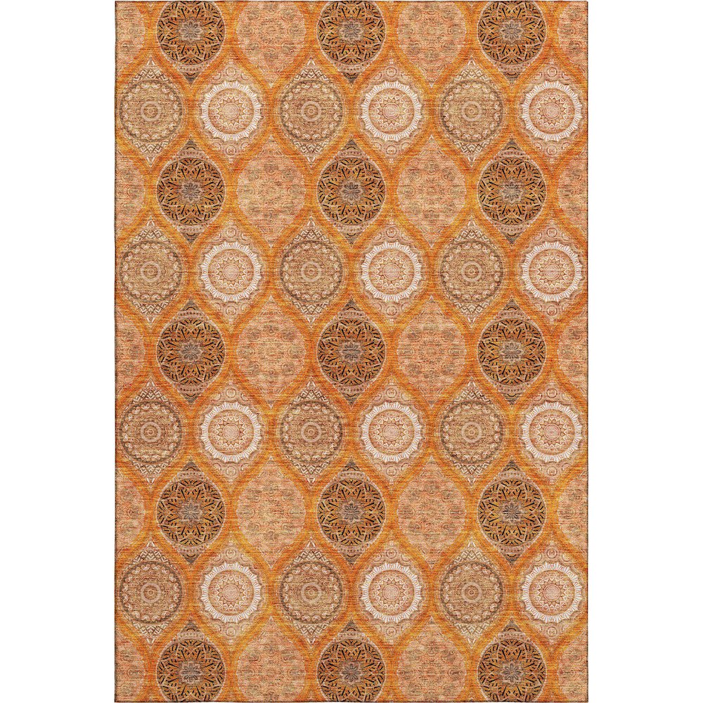 Premium Machine Washable Mayfield AMF976 Orange 9' x 12' Rug. Picture 1