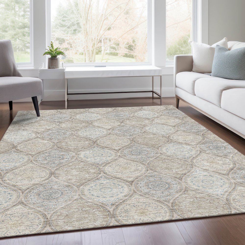Premium Machine Washable Mayfield AMF976 Taupe 9' x 12' Rug. Picture 6