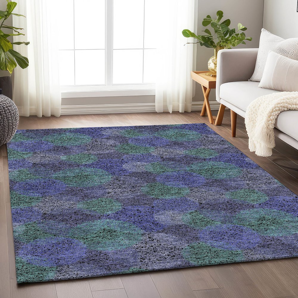 Premium Machine Washable Mayfield AMF977 Purple 9' x 12' Rug. Picture 5