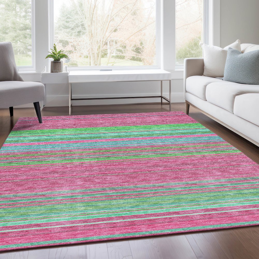 Premium Machine Washable Mayfield AMF979 Blush 9' x 12' Rug. Picture 6