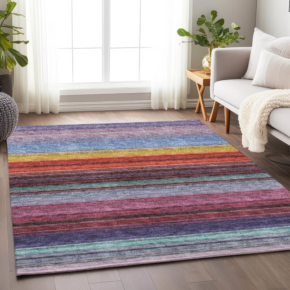 Premium Machine Washable Mayfield AMF979 Lavender 9' x 12' Rug. Picture 5