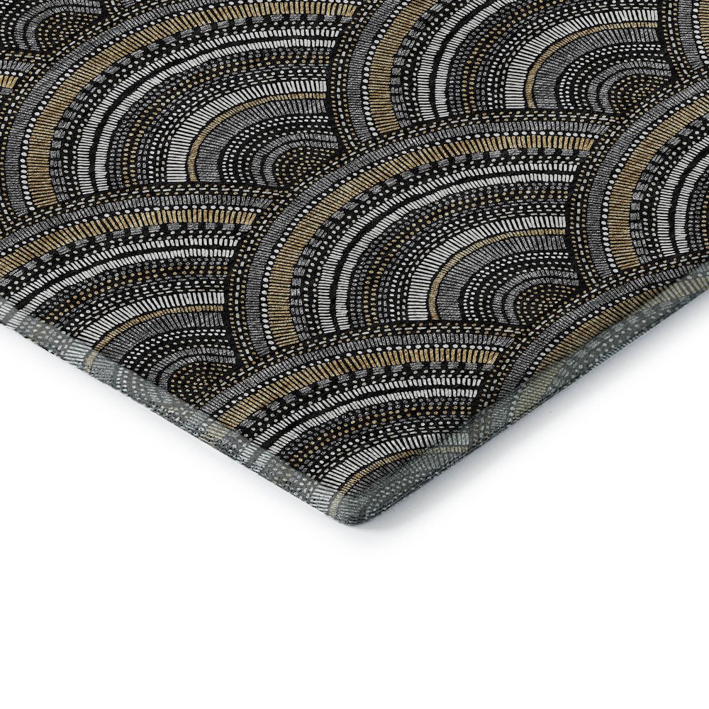 Premium Machine Washable Mayfield AMF984 Black 5' x 7'6" Rug. Picture 3