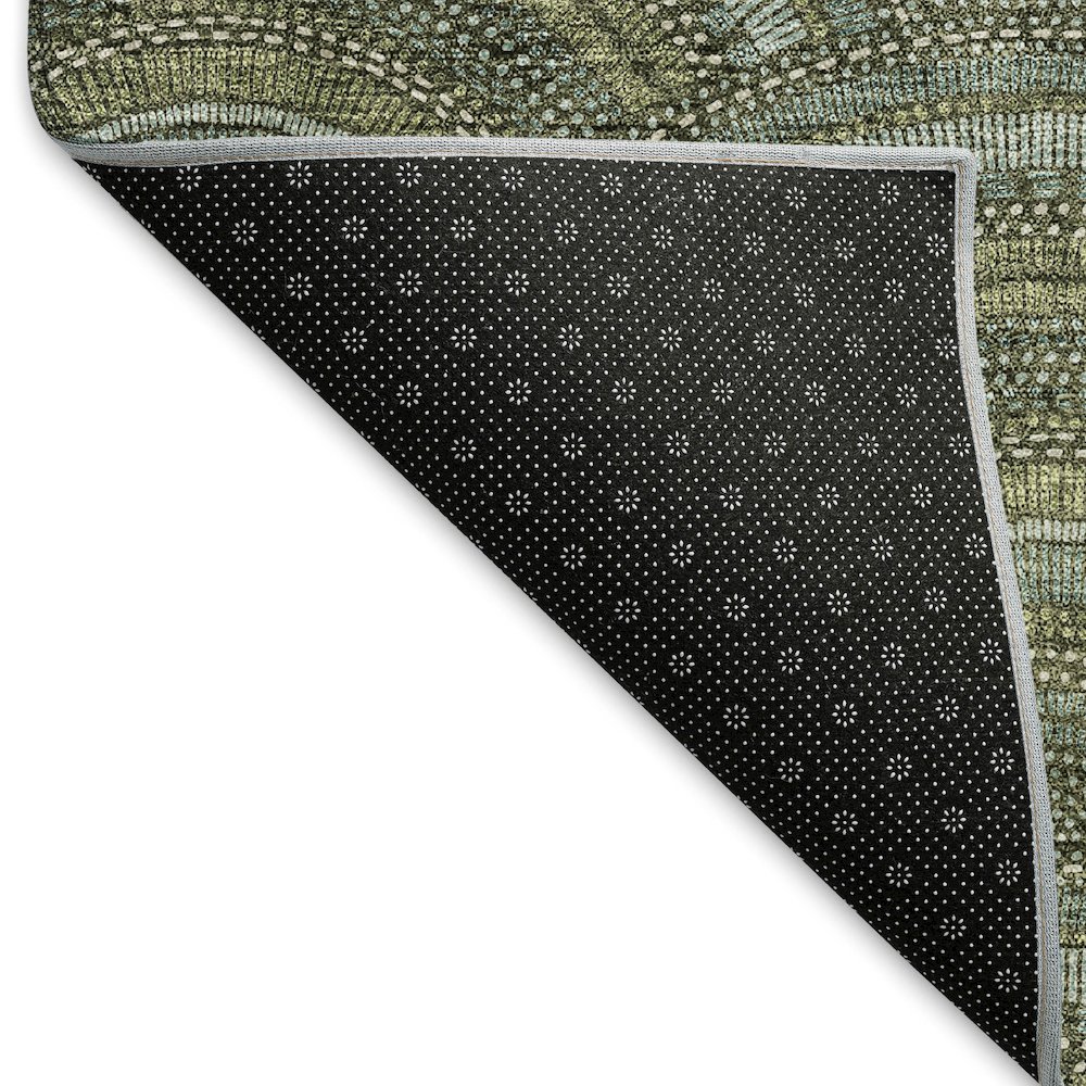 Premium Machine Washable Mayfield AMF984 Olive 5' x 7'6" Rug. Picture 2
