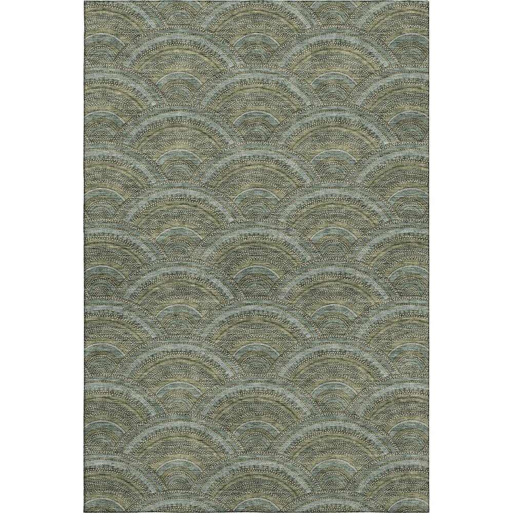 Premium Machine Washable Mayfield AMF984 Olive 9' x 12' Rug. Picture 1