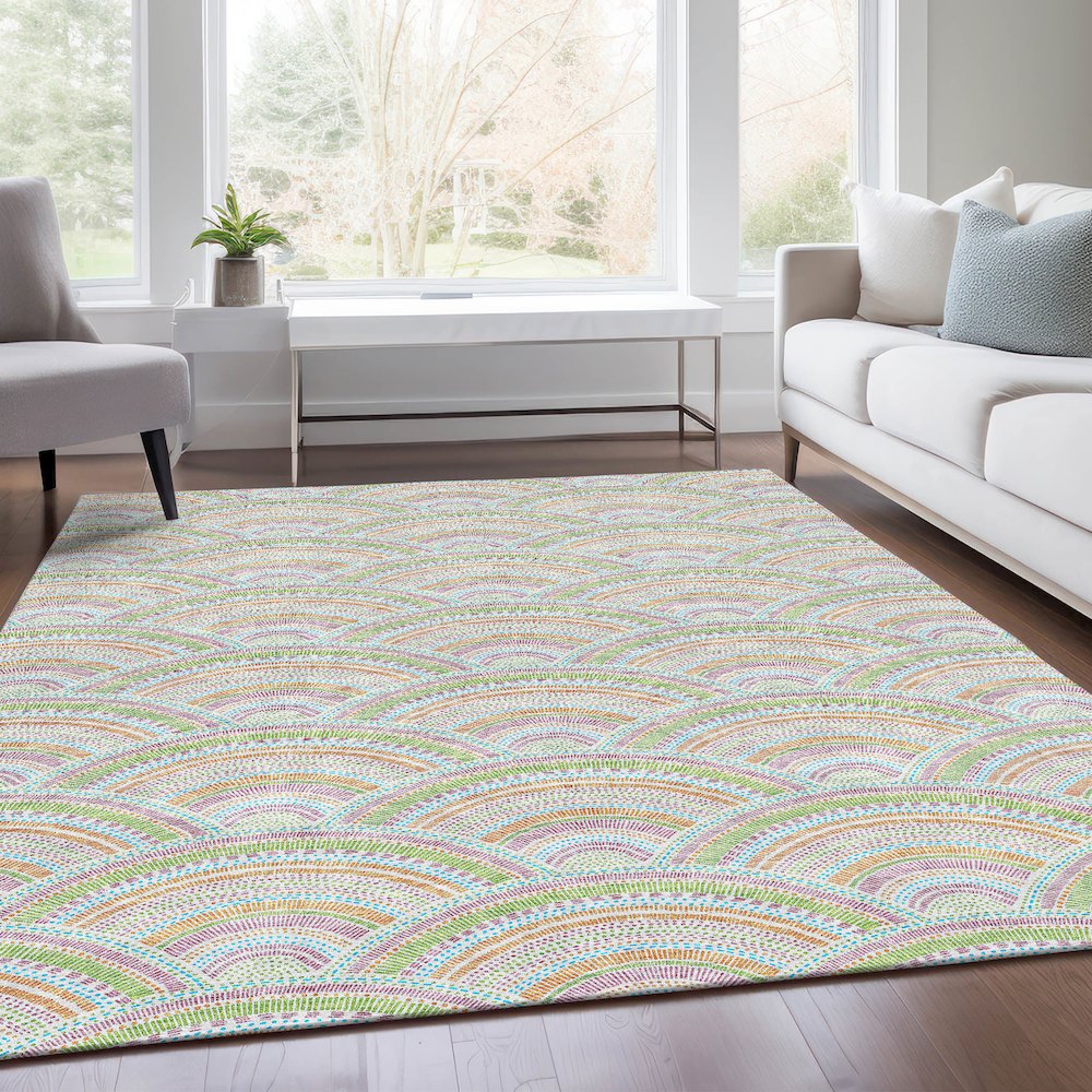 Premium Machine Washable Mayfield AMF984 Pearl 9' x 12' Rug. Picture 6